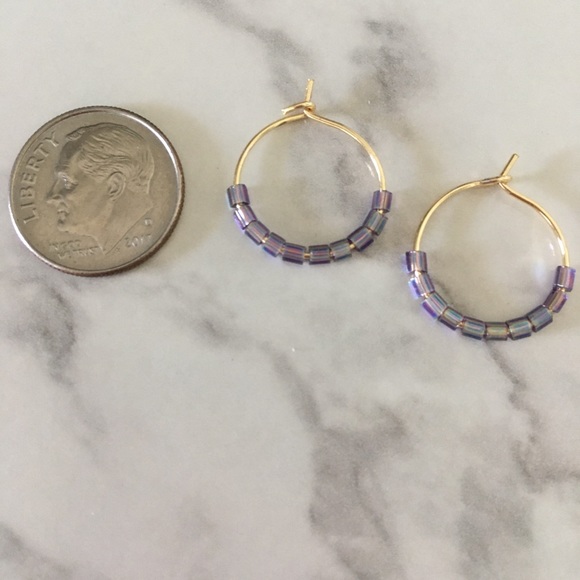Small Beaded Hoops - Picture 2 of 2